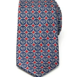 DC Comics Superman Shield Motif Gray Men's Tie