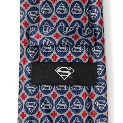 DC Comics Superman Shield Motif Gray Men's Tie