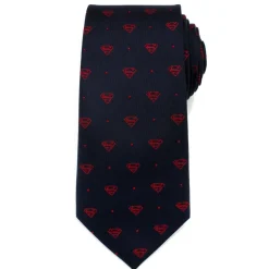 DC Comics Superman Shield Navy and Red Dot Tie