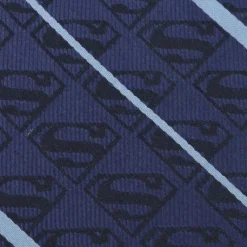 DC Comics Superman Stripe Pattern Blue Silk Men's Tie
