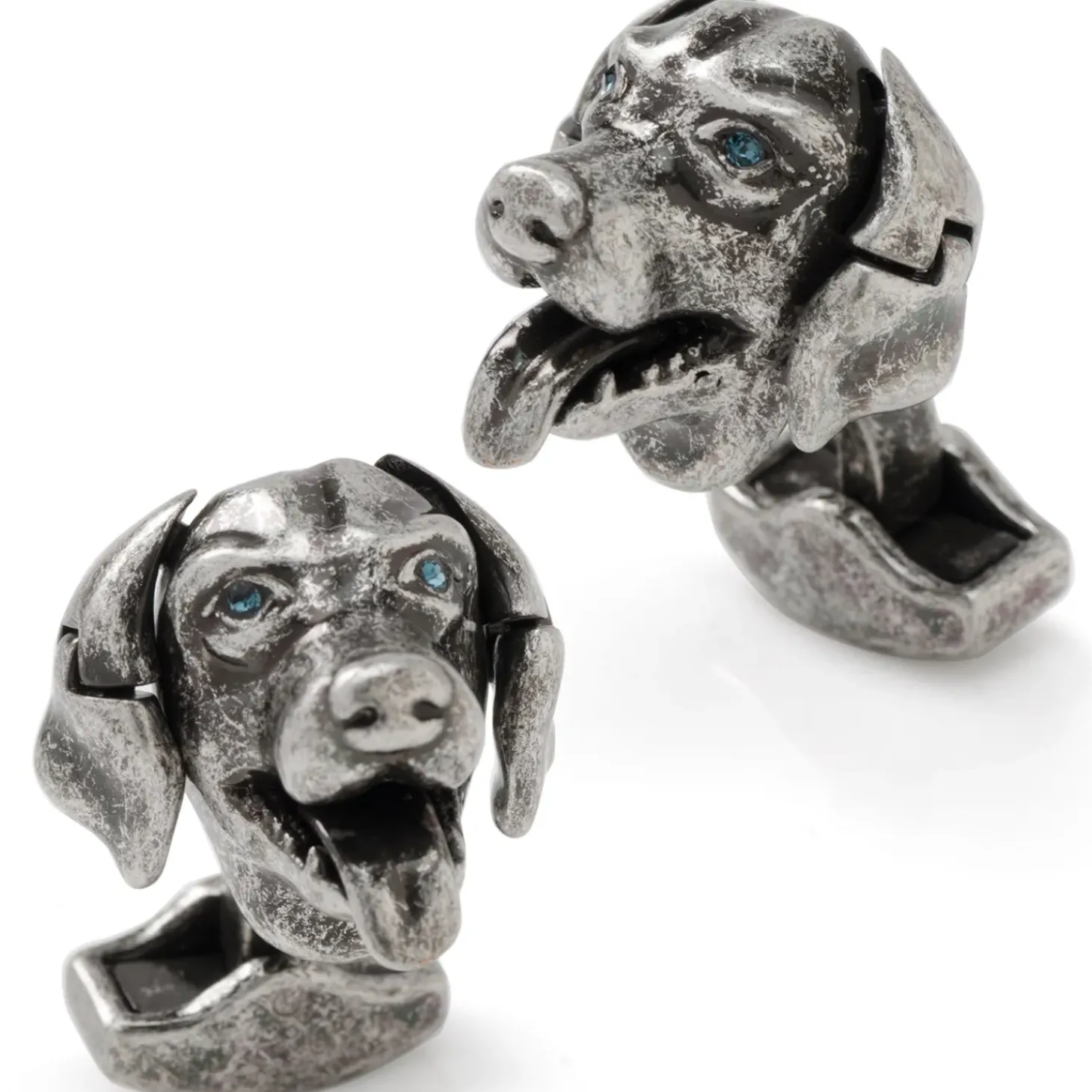 Tateossian Swarovski Blue Eyed Mechanical Labrador Cufflinks