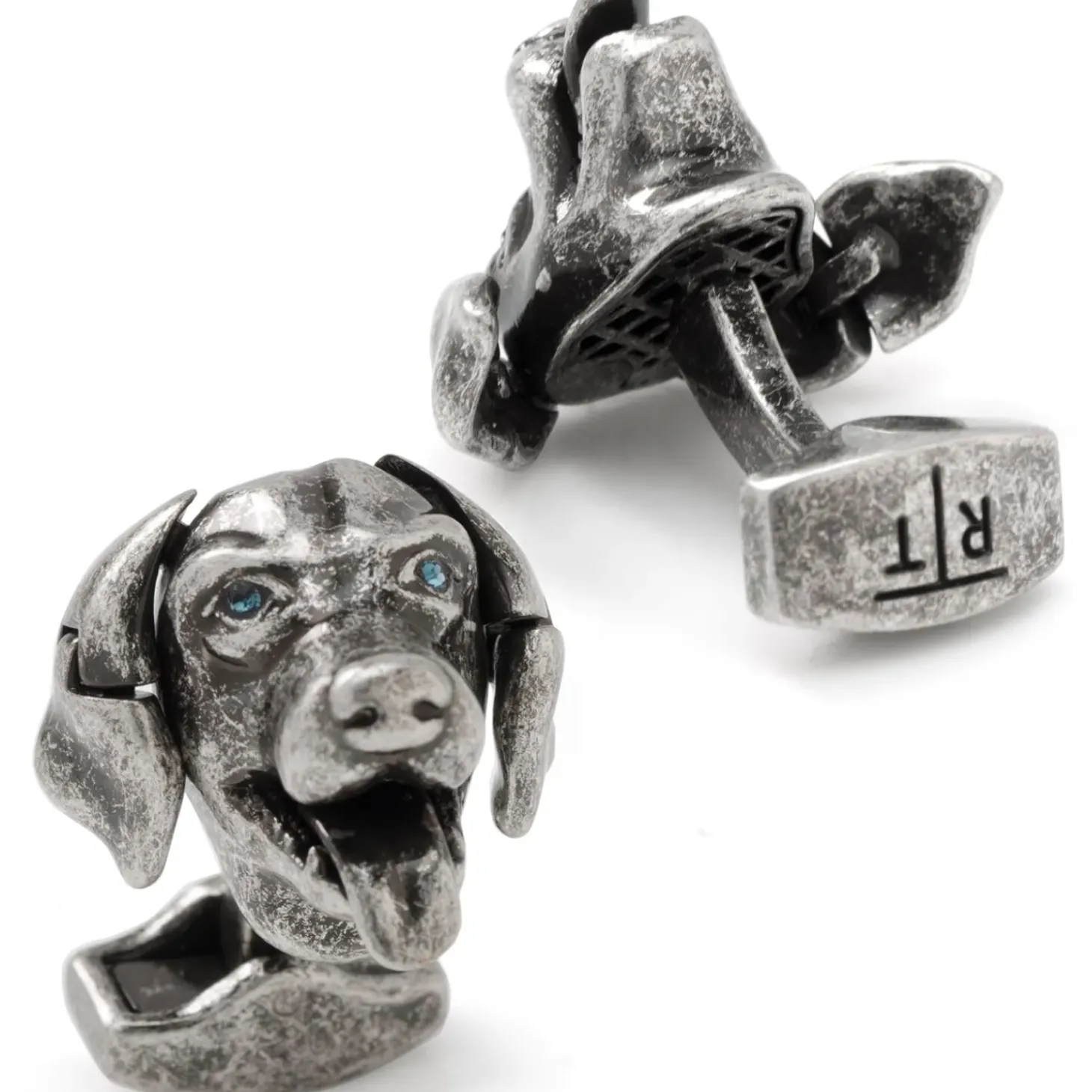 Tateossian Swarovski Blue Eyed Mechanical Labrador Cufflinks