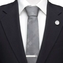 Game of Thrones Targaryen Dragon Gray Plaid Silk Men's Tie