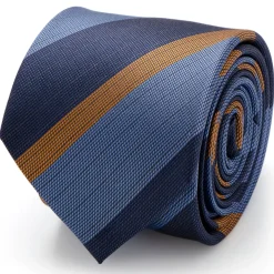 Ox and Bull Trading Co. The Andrew Tie (Blue Orange Stripe Men's Tie)