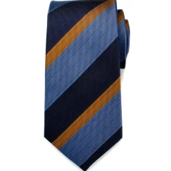 Ox and Bull Trading Co. The Andrew Tie (Blue Orange Stripe Men's Tie)