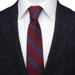Ox and Bull Trading Co. The Phillip Tie (Burgundy Stripe Men's Tie)