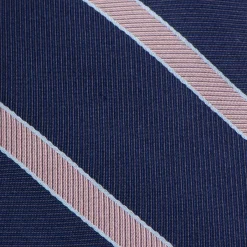 Ox and Bull Trading Co. The Travis Tie (Navy Pink Stripe Men's Tie)