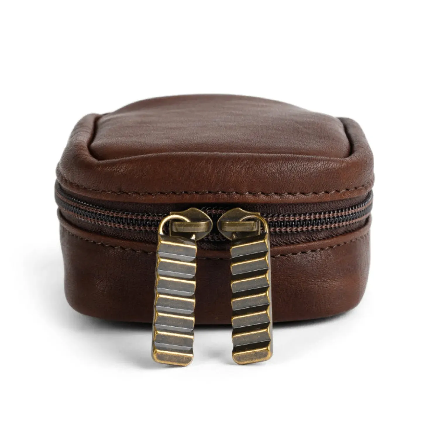 Moore & Giles TRAVEL POUCH MEDIUM SEVEN HILLS CHOCOLATE