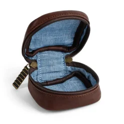 Moore & Giles TRAVEL POUCH SMALL SEVEN HILLS CHOCOLATE