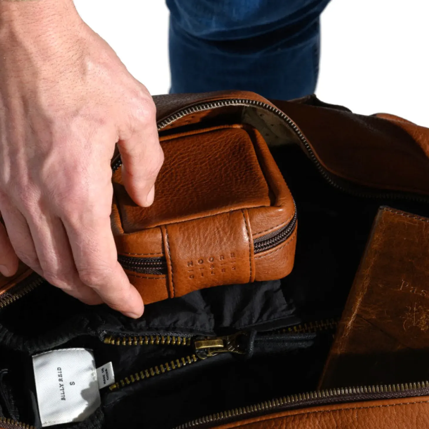 Moore & Giles TRAVEL POUCH SMALL SEVEN HILLS UMBER