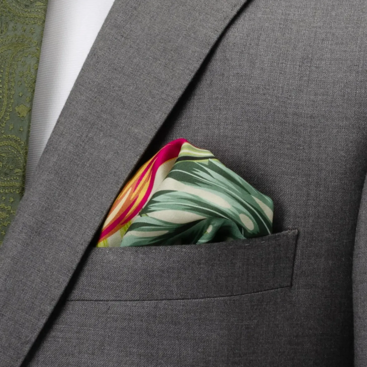 Ox and Bull Trading Co. Tropical Leaf Multi Pocket Square