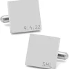 Ox and Bull Trading Co. Typewriter Wedding Day Engravable Square Cufflinks