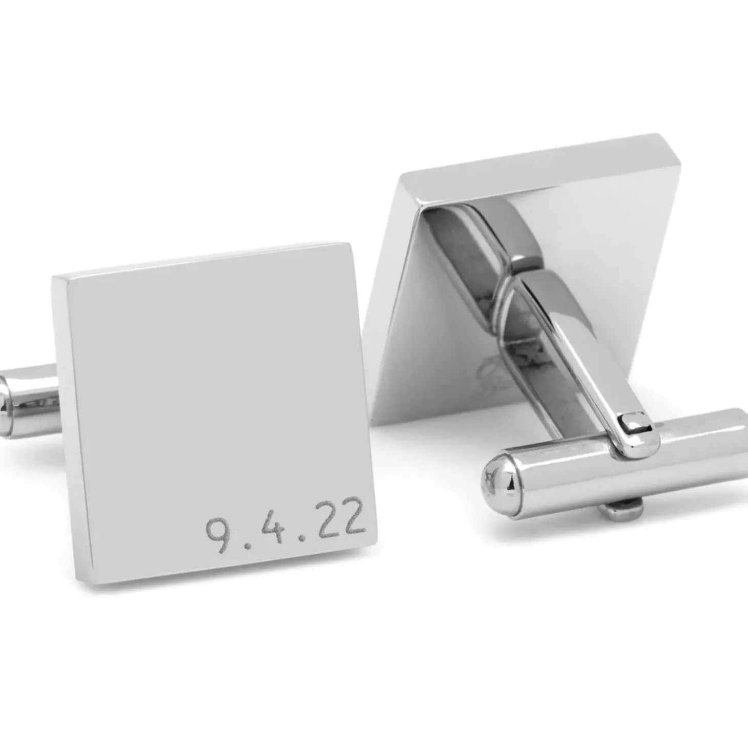 Ox and Bull Trading Co. Typewriter Wedding Day Engravable Square Cufflinks