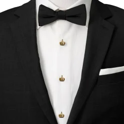 Ox and Bull Trading Co. VDP 3D Crown Gold Crystal Stud Set