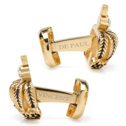 Ox and Bull Trading Co. VDP 3D Crown Royal Gold Stainless Cufflinks
