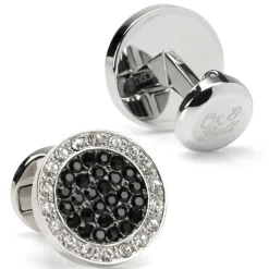 Ox and Bull Trading Co. VDP White & Black Pave Crystals Cufflinks