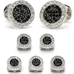 Ox and Bull Trading Co. VDP White & Black Pave Crystals Stud Set