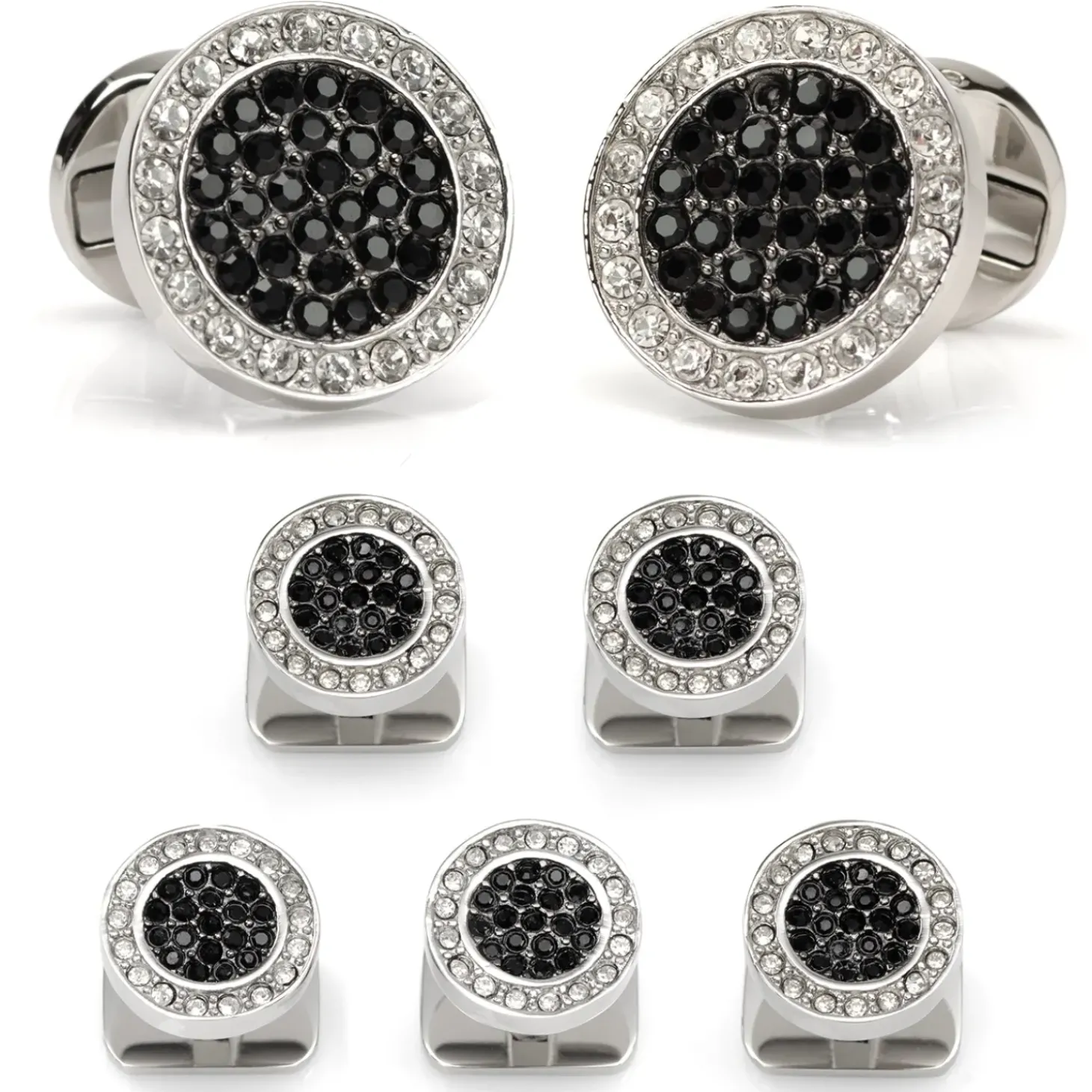 Ox and Bull Trading Co. VDP White & Black Pave Crystals Stud Set