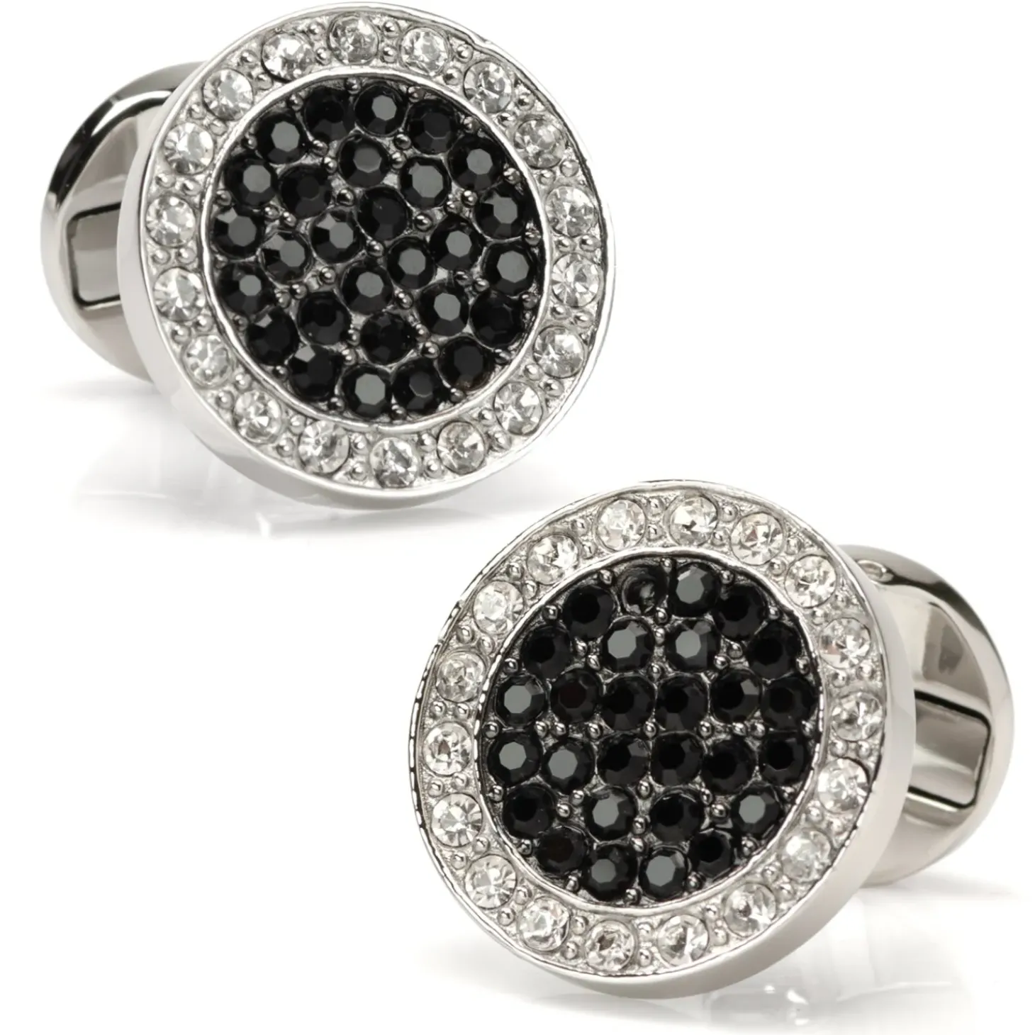 Ox and Bull Trading Co. VDP White & Black Pave Crystals Stud Set