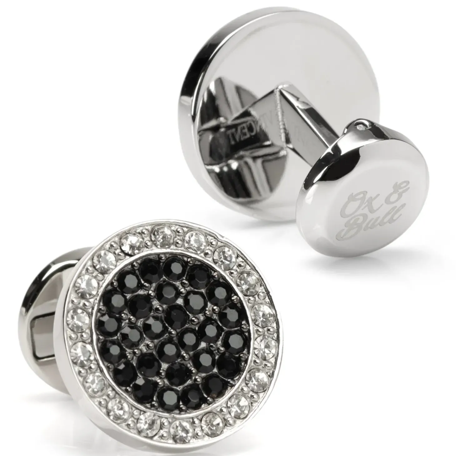 Ox and Bull Trading Co. VDP White & Black Pave Crystals Stud Set