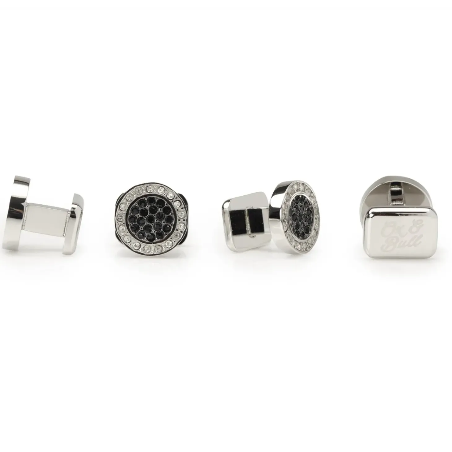 Ox and Bull Trading Co. VDP White & Black Pave Crystals Studs