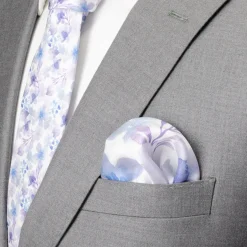 Ox and Bull Trading Co. Watercolor Lavender Mix Men's Silk Pocket Square