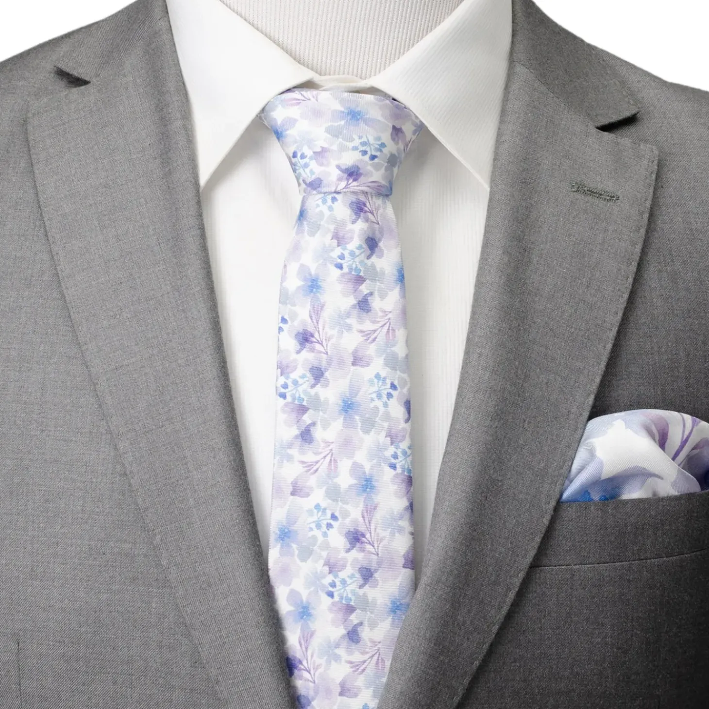 Ox and Bull Trading Co. Watercolor Lavender Mix Print Silk Men's Tie