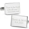 Ox and Bull Trading Co. Wedding Bible Verse Engravable Cufflinks