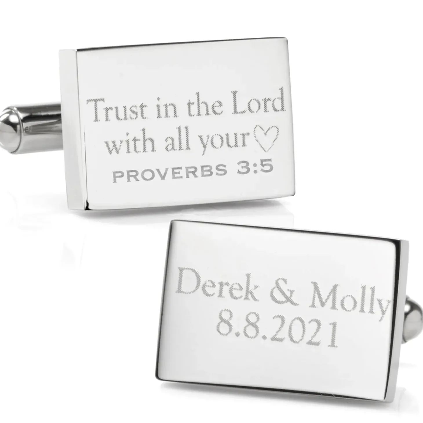 Ox and Bull Trading Co. Wedding Bible Verse Engravable Cufflinks