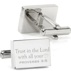 Ox and Bull Trading Co. Wedding Bible Verse Engravable Cufflinks