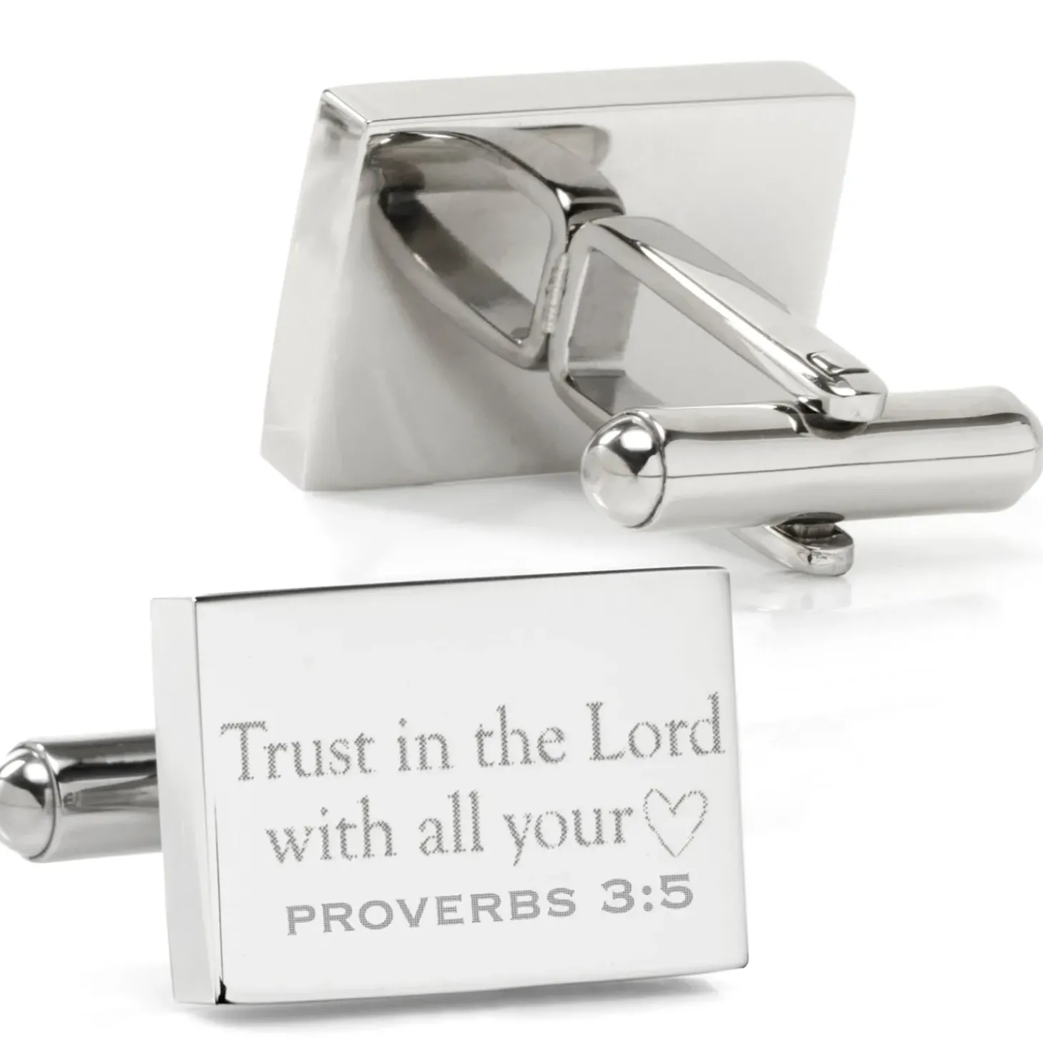 Ox and Bull Trading Co. Wedding Bible Verse Engravable Cufflinks