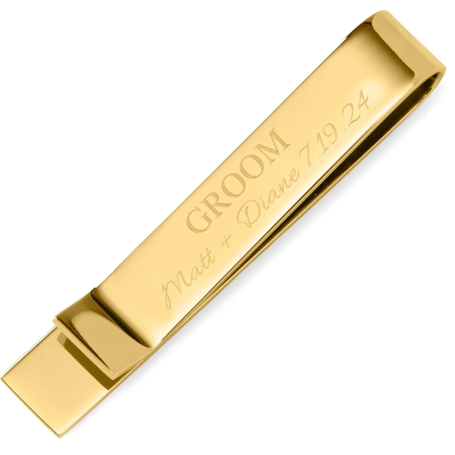 Ox and Bull Trading Co. Wedding Party Gold Engravable Tie Bar
