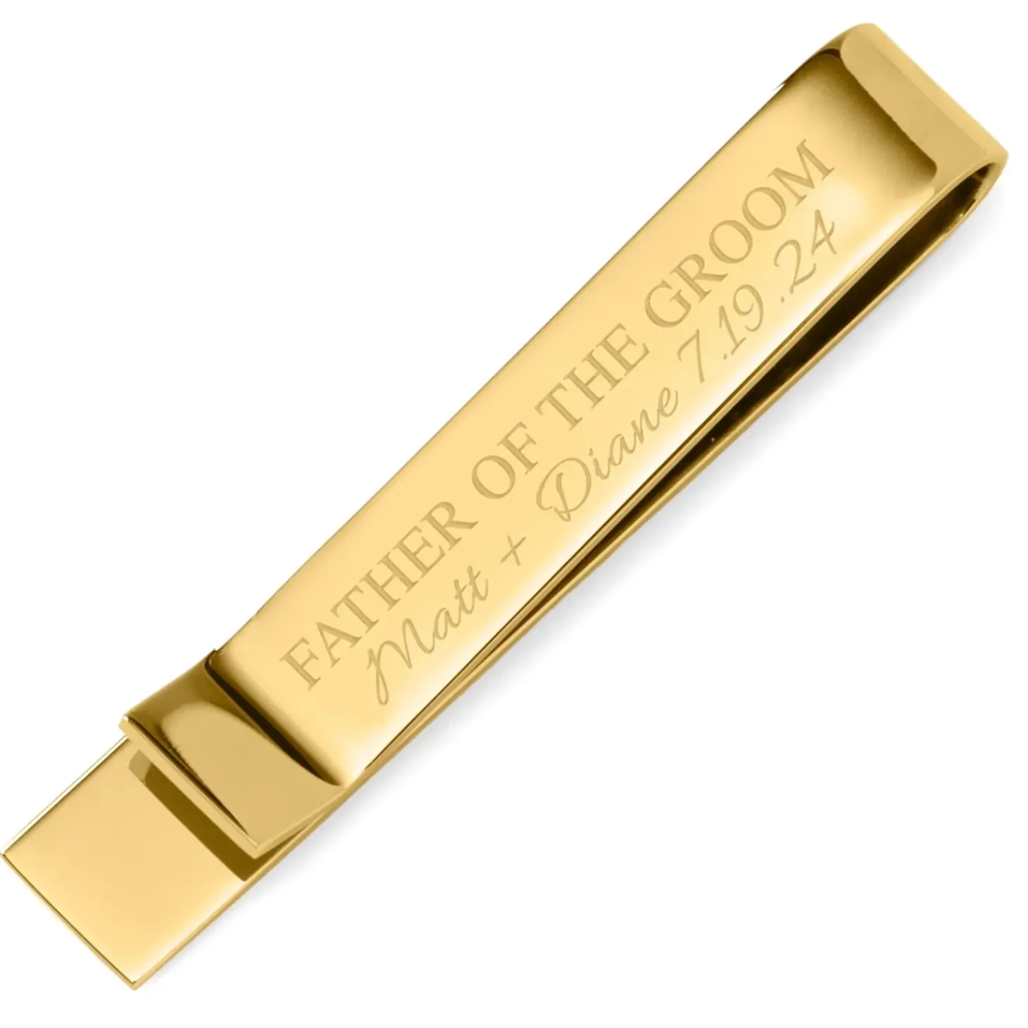Ox and Bull Trading Co. Wedding Party Gold Engravable Tie Bar
