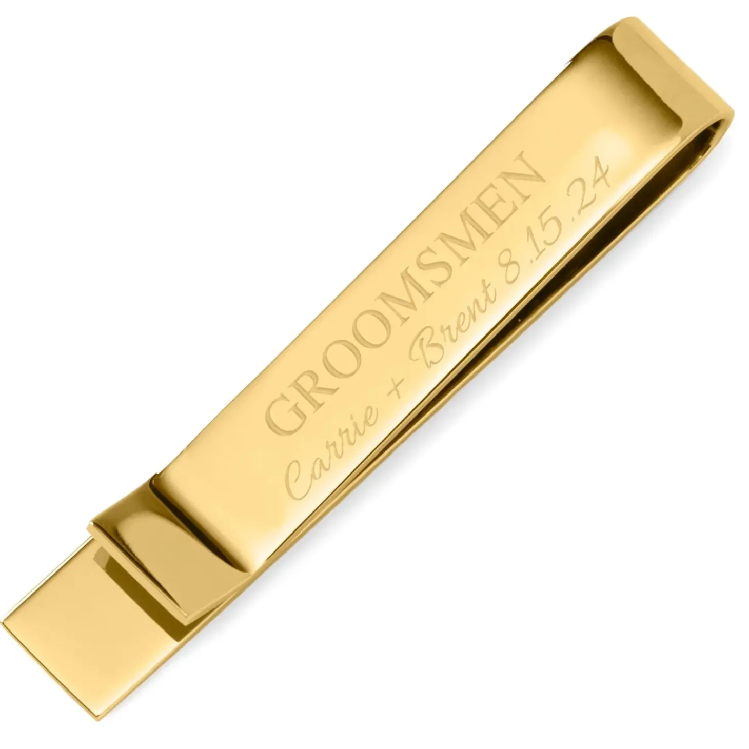 Ox and Bull Trading Co. Wedding Party Gold Engravable Tie Bar
