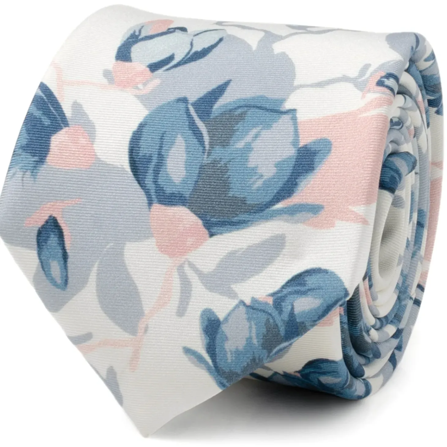 Ox and Bull Trading Co. White Floral Patterned Printed Men's Tie