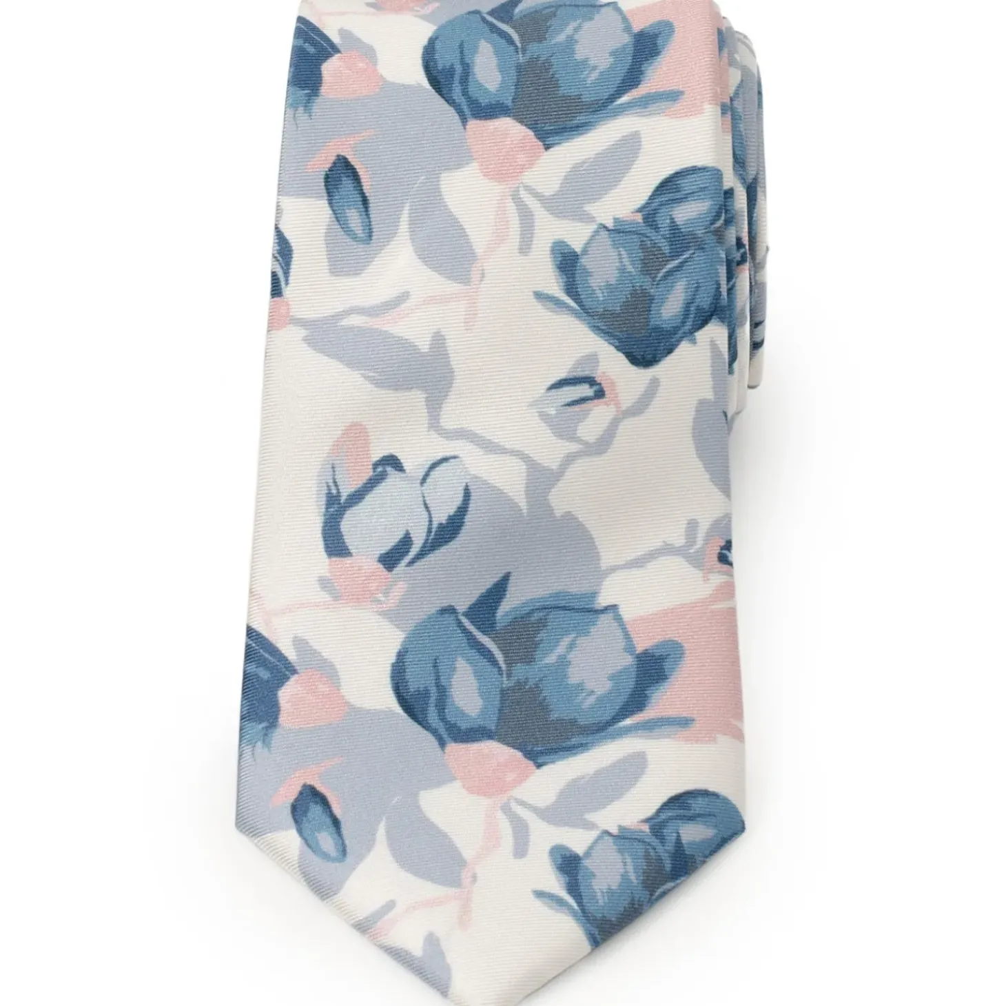 Ox and Bull Trading Co. White Floral Patterned Printed Men's Tie