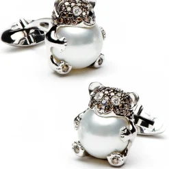 Jacob & Co. White Gold Bear with White South Sea Pearls & Brown Diamonds
