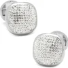 Ox and Bull Trading Co. White Pave Crystal Cufflinks