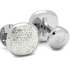 Ox and Bull Trading Co. White Pave Crystal Cufflinks