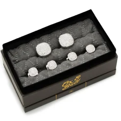 Ox and Bull Trading Co. White Pave Crystal Stud Set