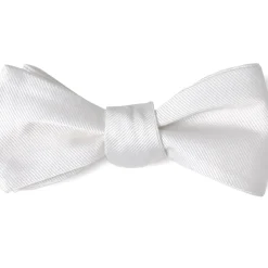 Ox and Bull Trading Co. White Silk Self Bow Tie