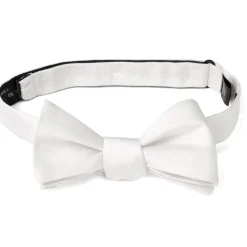 Ox and Bull Trading Co. White Silk Self Bow Tie