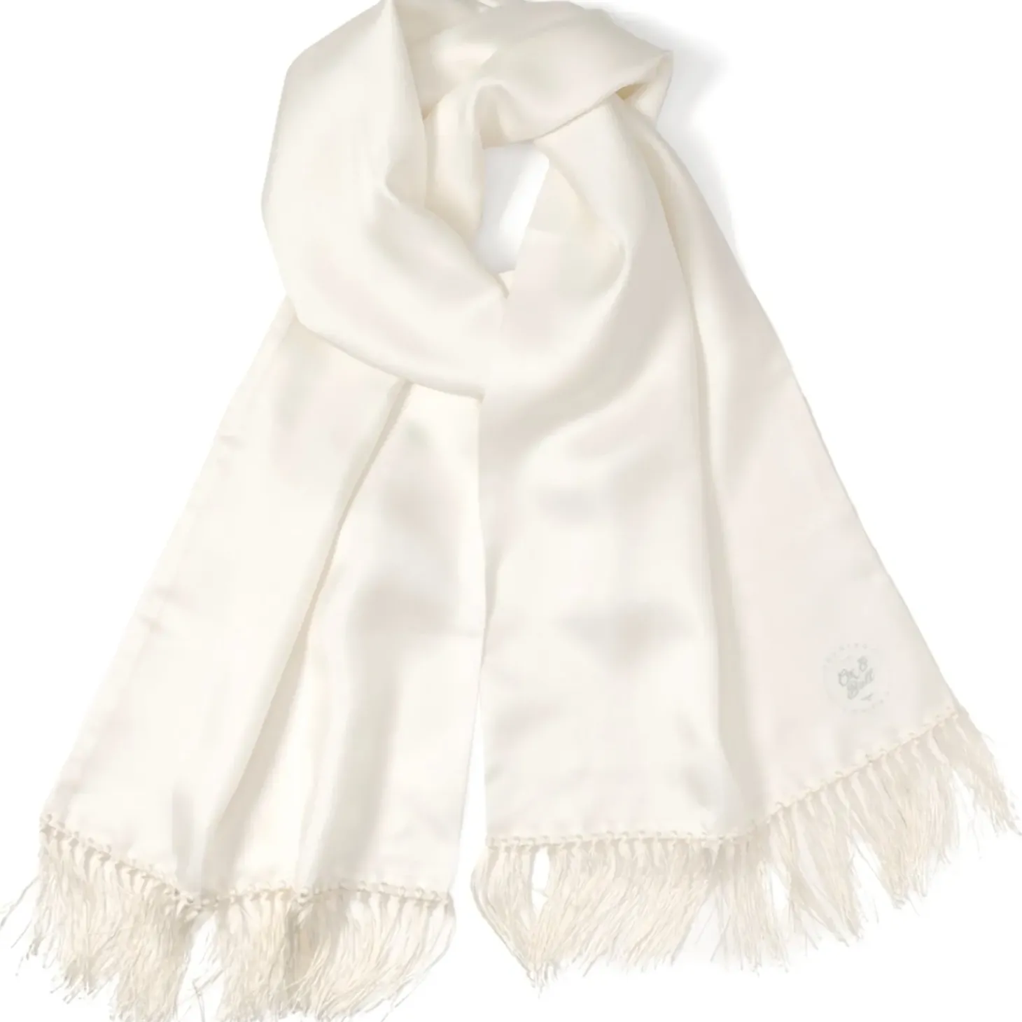 Ox and Bull Trading Co. White Silk Tuxedo Scarf