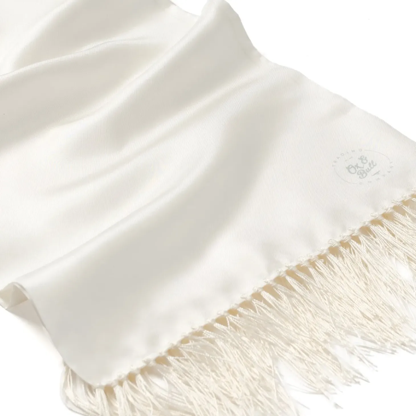 Ox and Bull Trading Co. White Silk Tuxedo Scarf