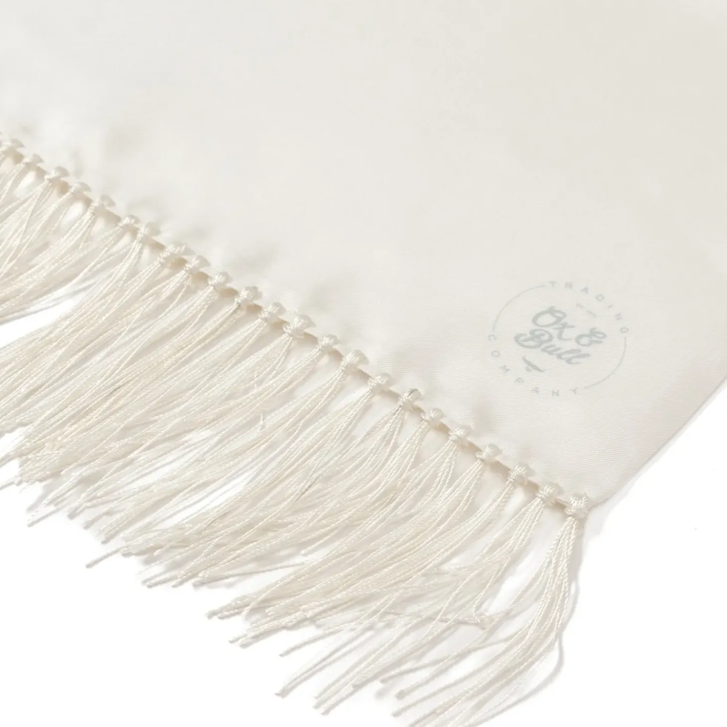 Ox and Bull Trading Co. White Silk Tuxedo Scarf