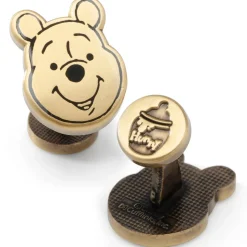 Disney Winnie The Pooh Face Gold Cufflinks