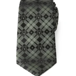 Disney Winnie The Pooh Green Black Plaid Men's Tie