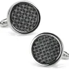 Ox and Bull Trading Co. Woven Metal Black Cufflinks