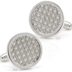 Ox and Bull Trading Co. Woven Metal Silver Cufflinks