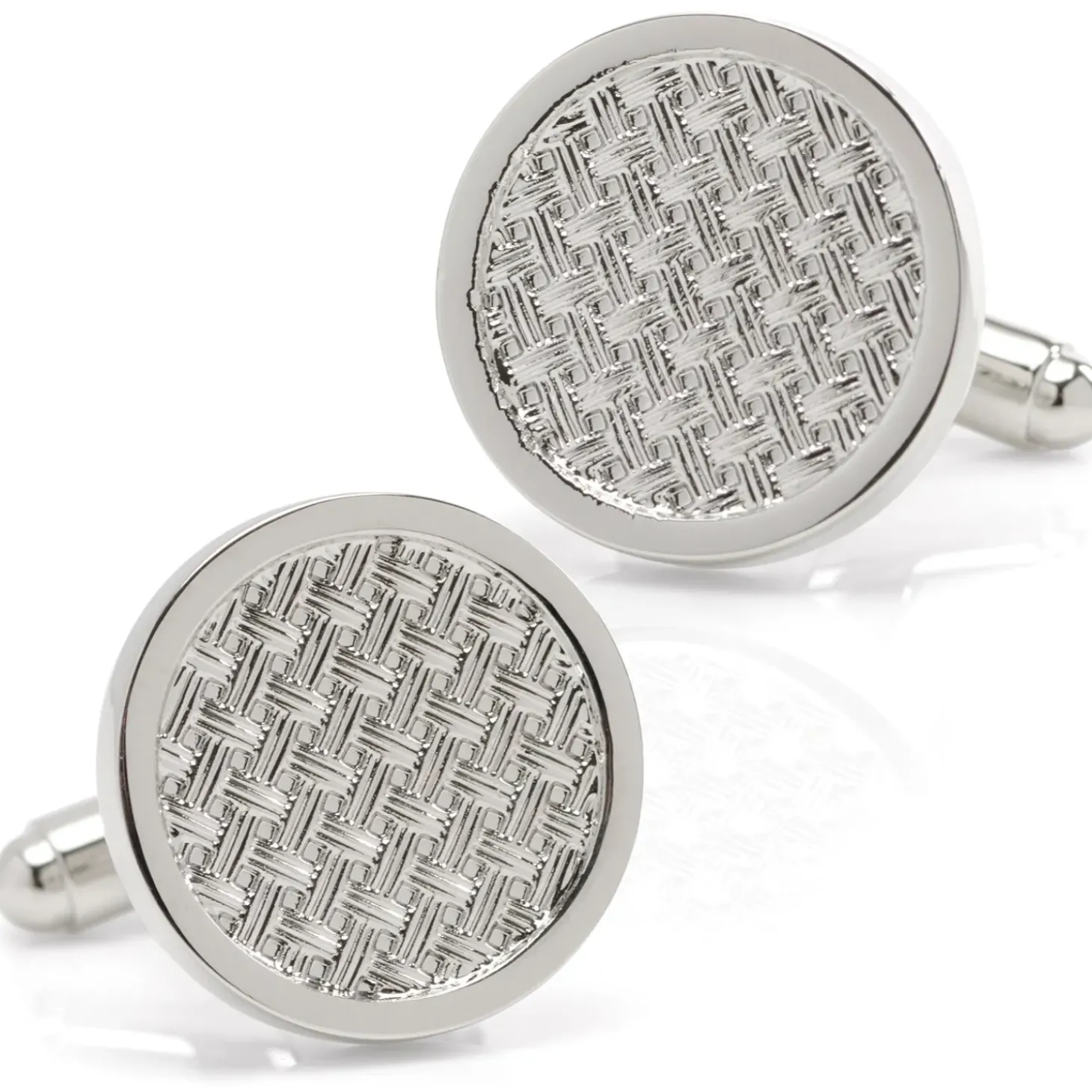 Ox and Bull Trading Co. Woven Metal Silver Cufflinks